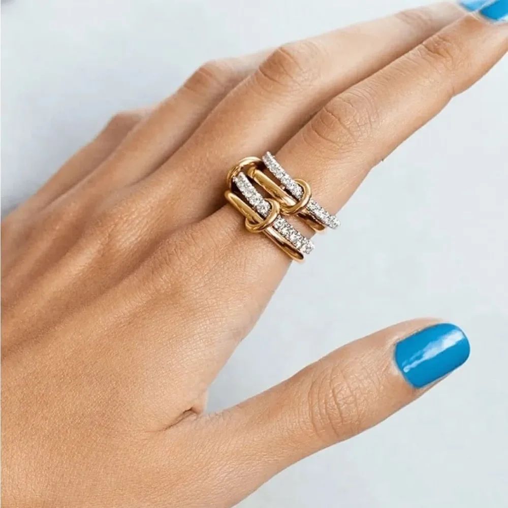 Chain Link Ring Q292 - Picture 1 of 4